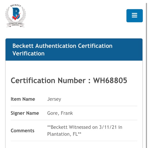 Signed authenticated Frank Gore custom Miami Dolphins jersey - Picture 3 of 4